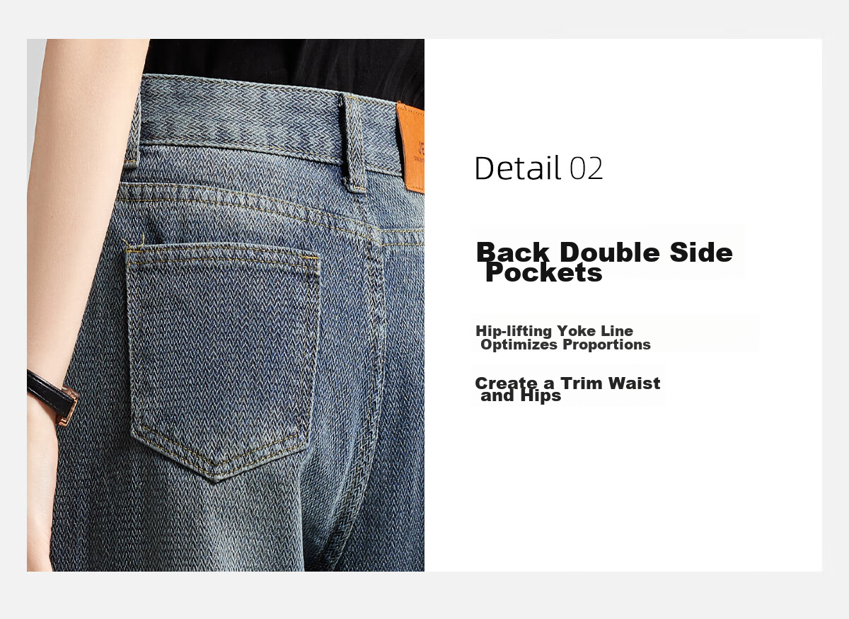 PinCai High-Waisted Jeans for Women, Loose Wide-Leg Pants, Slimming Floor-Length Straight Trousers, Fashionable Versatile Long Pants P13QN1907 13