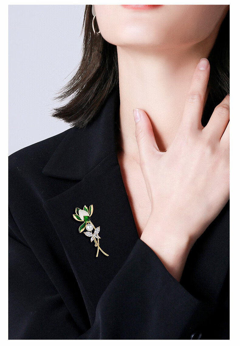 Qlady Orchid Brooch, High-End Women's Elegant Corsage, Anti-Exposure Pin, Scarf Buckle, Suit Accessory, Birthday And Mid-Autumn Festival Gift 5
