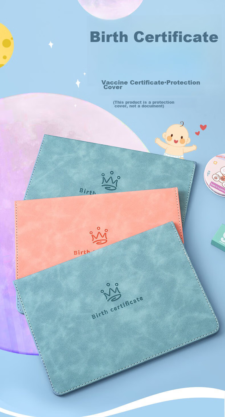 SIMAA Birth Certificate Protector + Vaccination Record Cover, Newborn Baby Medical Birth Certificate Protector, Standard Set - Blue 6370 1