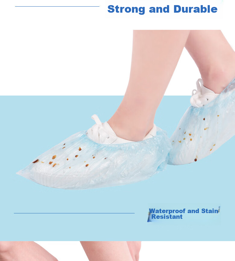MIAOJIE PE Disposable Shoe Covers, 80 Pieces, Dust-Proof, Wear-Resistant, Thick And Durable (Sky Blue) 5