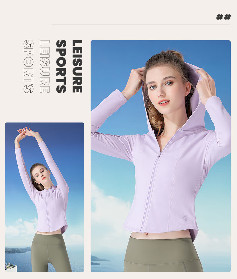 CAMEL Quick-Dry Sun Protection Jacket for Women, Original Yarn Ice-Feel Outdoor Sports Hoodie, Slim-Fit New Summer Top Coat 26