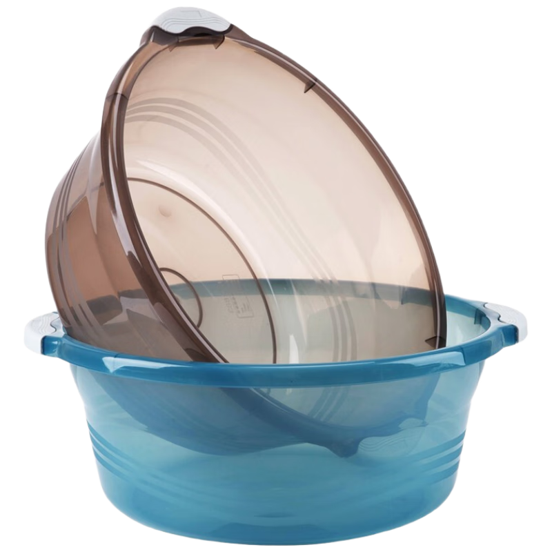 ESIKIN Large Washbasin with Handle, 38cm Foot Bath Basin, Laundry Basin, Thickened Plastic Basin, Vegetable Washing Basin, Random Color