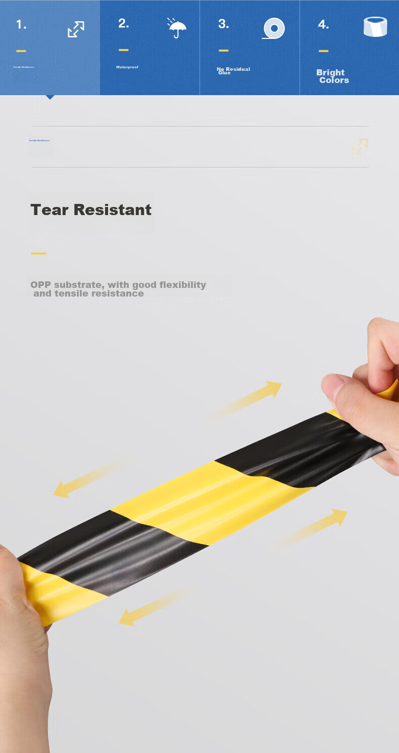 Master Package PVC Warning Tape, 48MM*33M*1 Roll, Yellow And Black Safety Caution Indicator Sticker, Reflective Zebra Positioning Marking, Wall And Floor Stickers 10