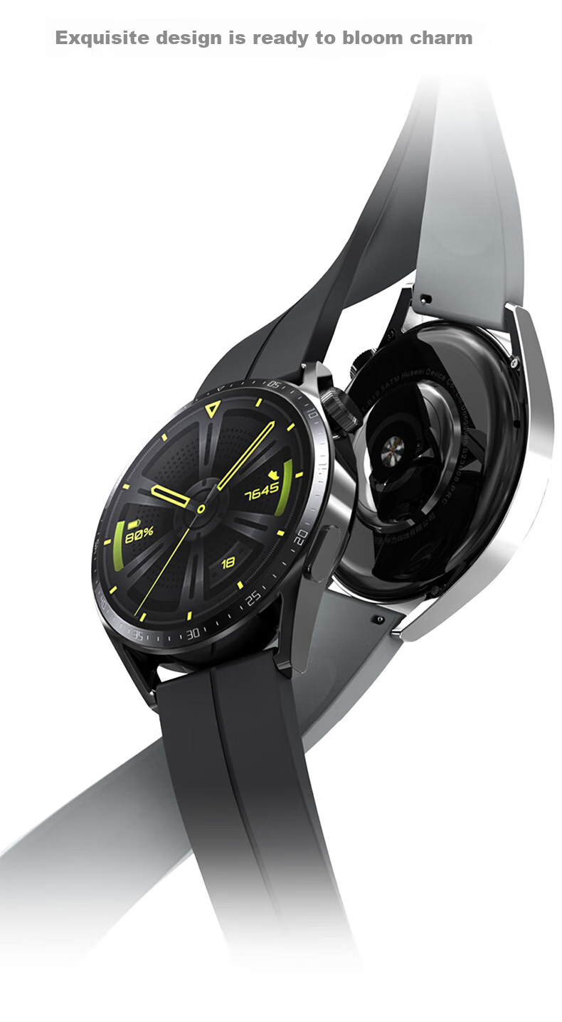Watchbond Xiaomi Band Strap Compatible with Xiaomi Band 89 NFC Version, Liquid Silicone, Black, Magnetic Buckle, Silicone Band 9