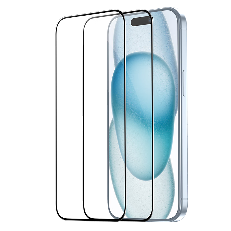 ESR [2 Pieces] Tempered Glass Screen Protector for Apple IPhone 15 Plus, HD Clear Anti-Fingerprint Full Coverage Screen Protector, No Phone Case Interference, Front Protective Film