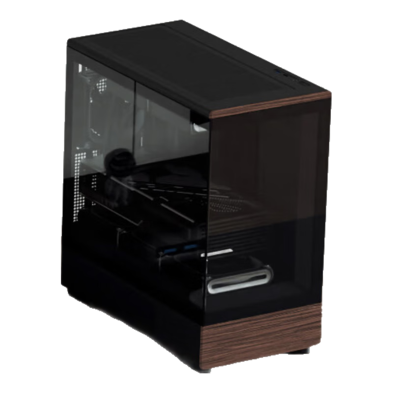 Aigo Starry Sky Lan Small Lan Pattern Version Black Desktop Computer Case Vertical Airflow Cooling/M-ATX Motherboard/240mm Water Cooling/270° Panoramic View/5090 Graphics Card