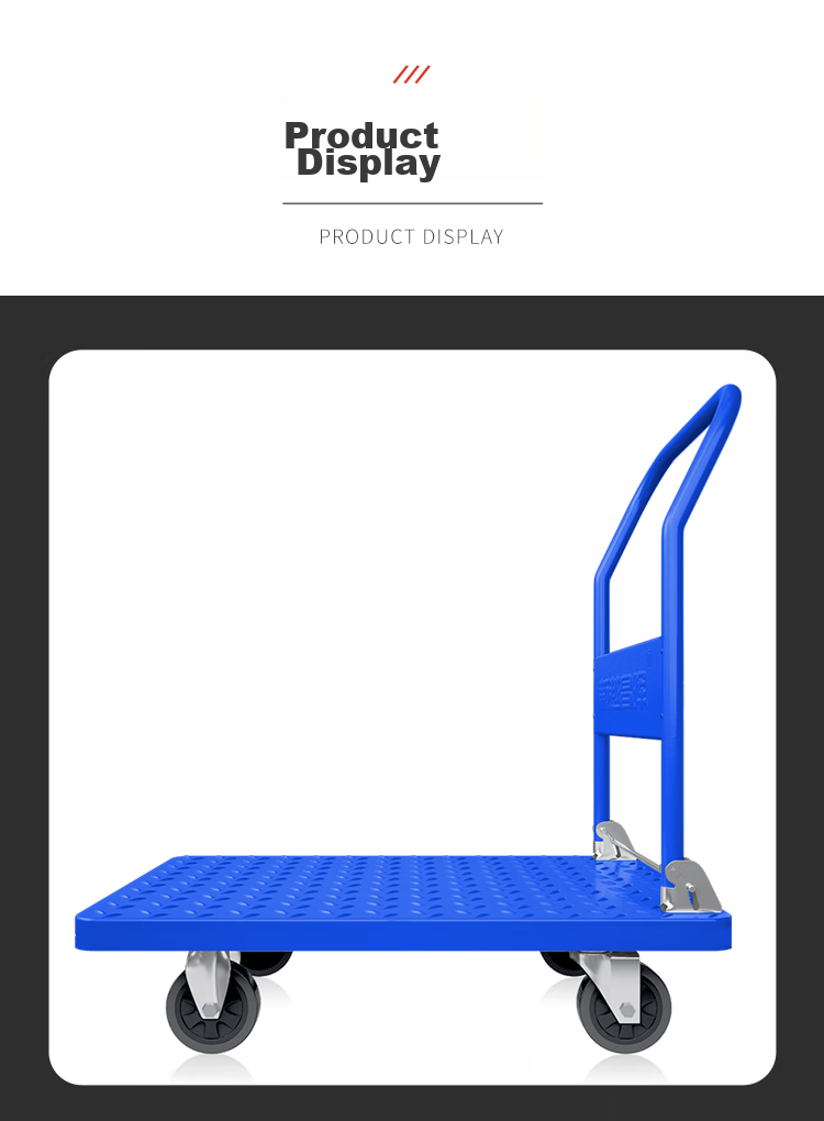 Xinyuechanghui Flatbed Cart, Steel Plate Cart, Small Trolley, Hand Truck, Cargo Transport Cart, Hand-Pulled Cart, Trailer, 90x60cm, Load Capacity 1800 Ji 10