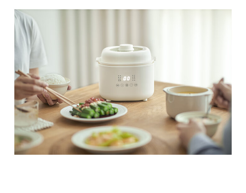 Olayks Instant Electric Stew Pot, Electric Stew Cup, Double Boiler, Soup Pot, Bird's Nest Stew Pot, Steamer Pot, Baby Food Cooker for Porridge, 1L with Steamer Basket 19