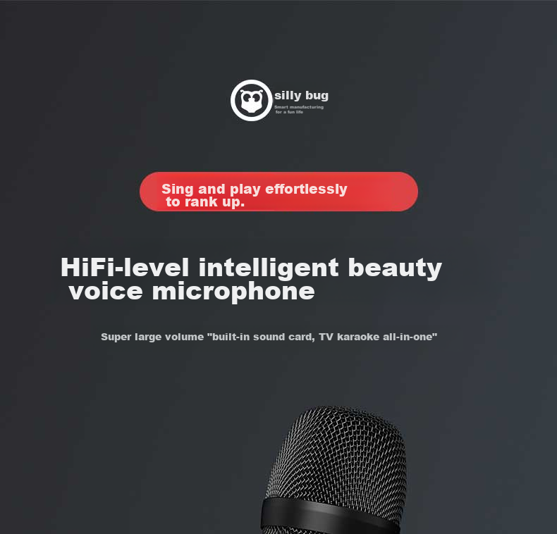 Hifier X17 Wireless Bluetooth Microphone Speaker All-In Phone Mic with AI Sound Enhancement for Home KTV Indoor Outdoor Karaoke Live Streaming Hosting Portable Microphone Long Battery Life Live Streaming Equipment 1