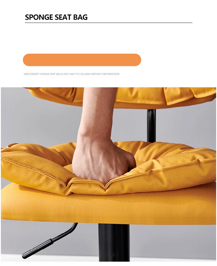 Huakaizhixing Bar Stool, High Chair, Adjustable Height Pub Chair with Backrest, Home Chair BY652 Orange 14