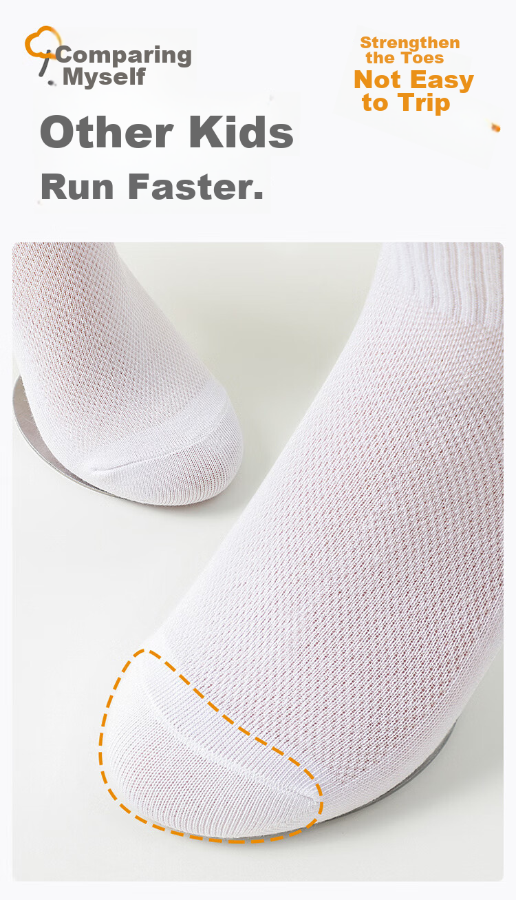 LangSha Children's Socks, Boys' Summer Thin Mesh Breathable Mid-Calf Socks, for Older Children And Students, White Socks 8