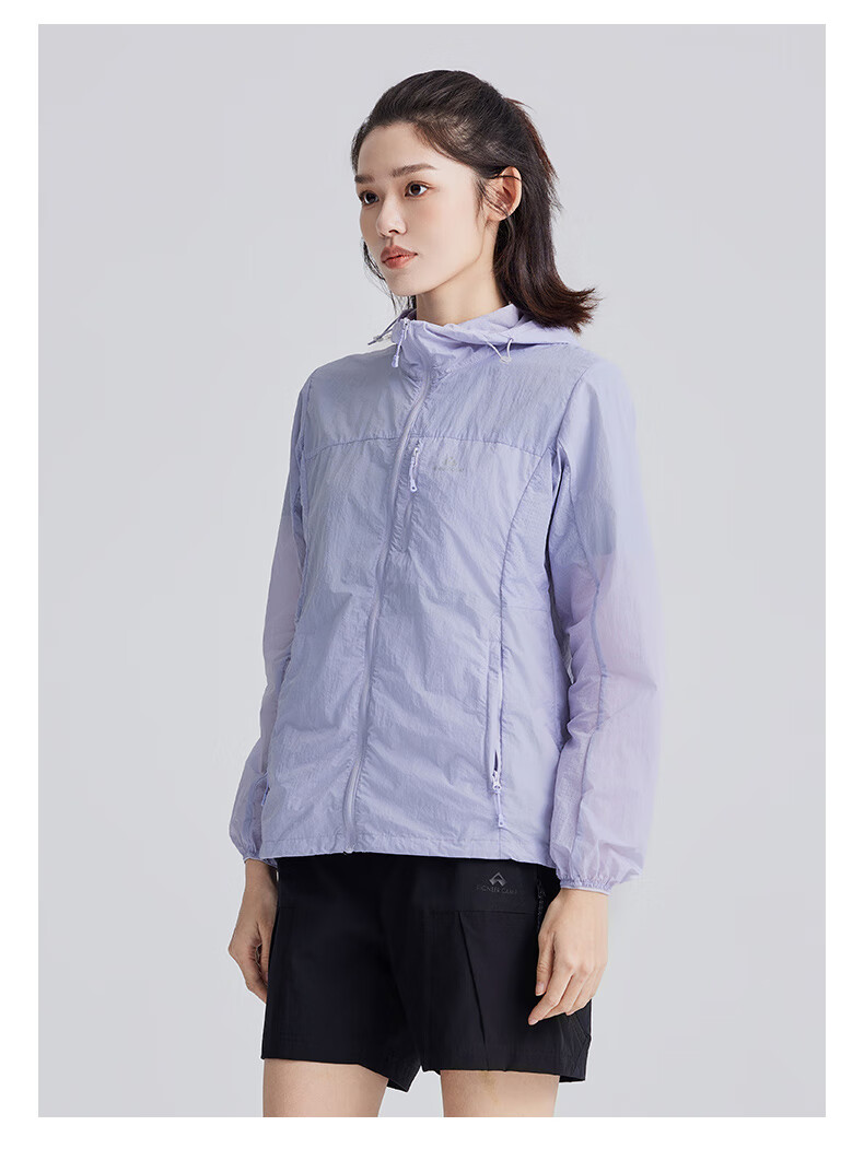 Pioneer Camp Fengdie Sun Protection Jacket for Women, Summer Lightweight Outer Layer, Breathable Outdoor Original Yarn Sun Protection Clothing, UV-Resistant Skin Coat 23