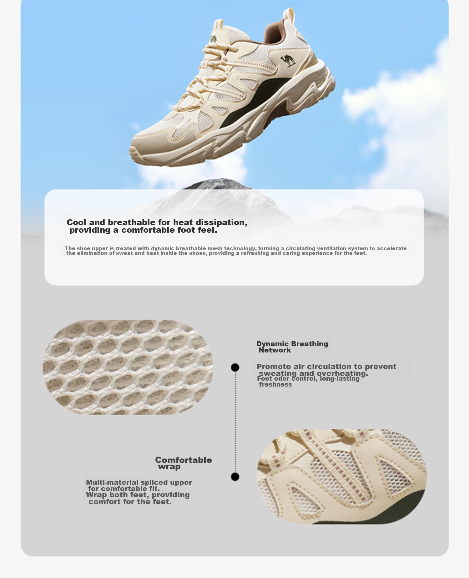CAMEL [Xianglong] Hiking Shoes for Men And Women, Outdoor Breathable Trekking Shoes, Water-Resistant, Non-Slip, Shock-Absorbing Sports Shoes 2