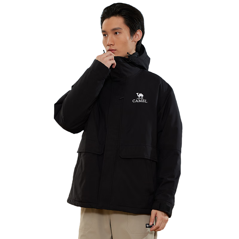 CAMEL Padded Jacket for Men And Women, Hard Shell Coat, Windproof And Waterproof, Tibet Cotton Padded Outerwear, Mountaineering Clothing A14CF04678