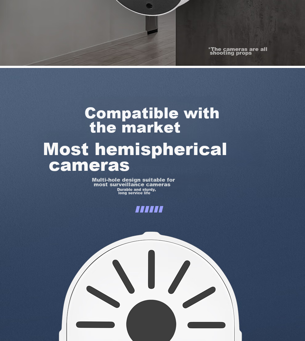 COMPCCTV Surveillance Hemisphere Camera Wall Mount Bracket, Hemisphere Camera Bracket for Indoor And Outdoor Use 8