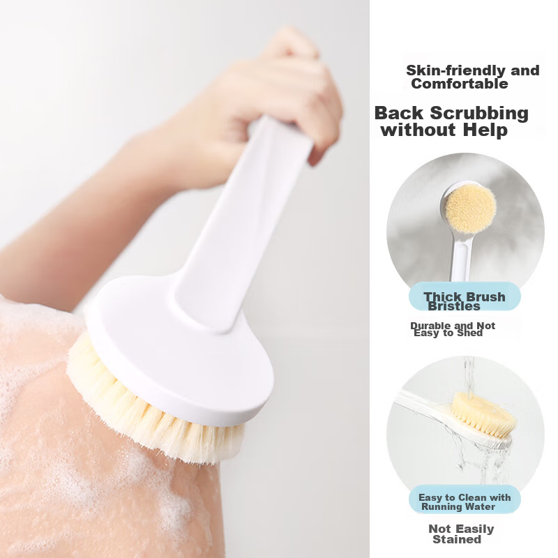 MARYYA Bath Brush, Shower Scrubber, Exfoliating Tool, Back Scrubber, Soft Bristles, Long Handle, for Men And Women, Self-Back Scrubbing without Assistance