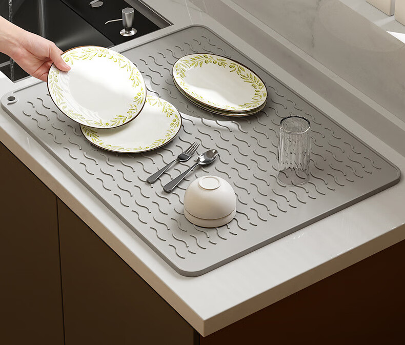 Siwangongli Heat Insulation Mat, Draining Mat, Kitchen Protective Silicone Pad, Countertop Mat, Cutting Board Non-Slip Mat, High Temperature Resistant Anti-Scalding Mat, Placemat 22