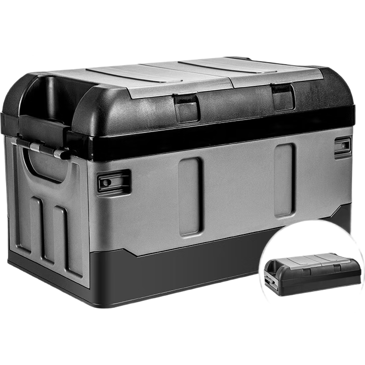 YUECAR Trunk Storage Box, Car Organizer, Foldable Car Storage Container, Household Storage Box, 40L, Black And Gray