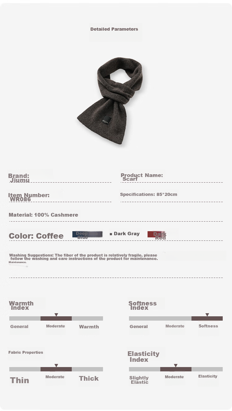 JIUMU 100% Cashmere Scarf for Men, Autumn And Winter Warm Neck Warmer, Gift for Men Or Fathers, Mid-Autumn Festival Birthday Present, Gift Box Packaging 9