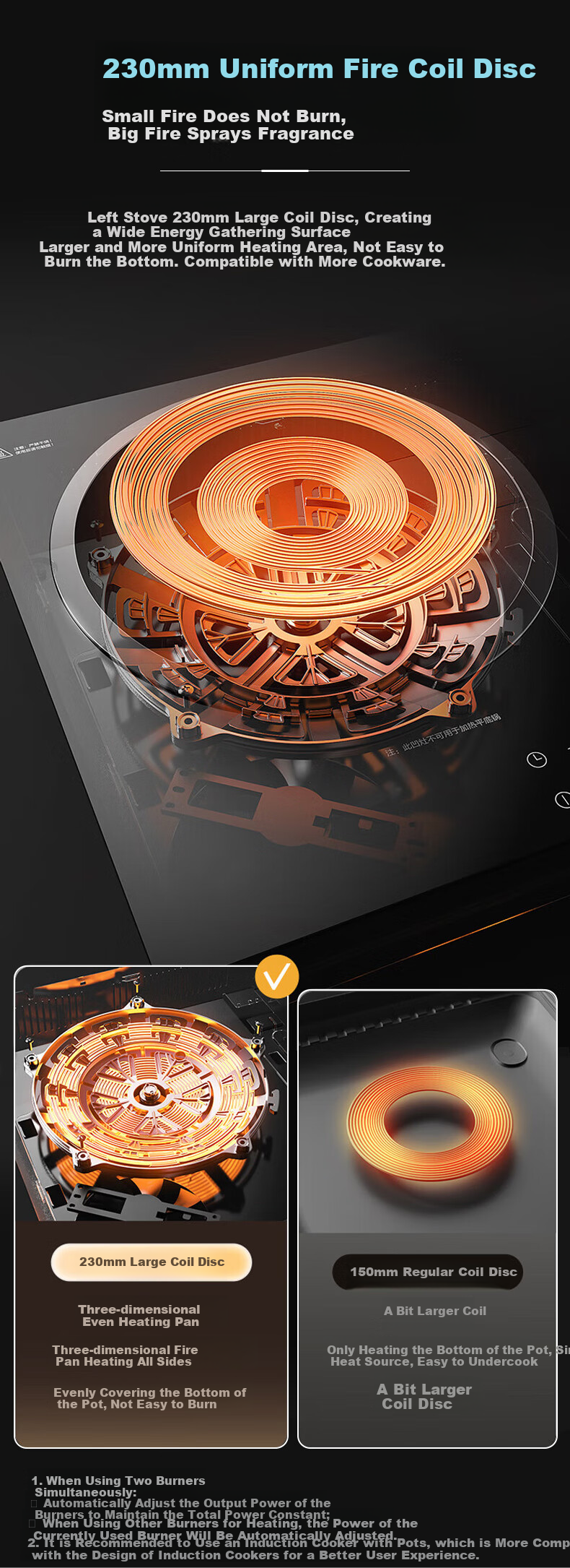 Midea Concave Induction Cooker, Dual Burner, 3500W High Power, Ceramic Cooktop, Built-In Electromagnetic Stove, Compatible with All Cookware, Timer Cooking, Constant Even Heat, Integrated Panel, Wear-Resistant And Easy to Clean, DZ35AT09P 7