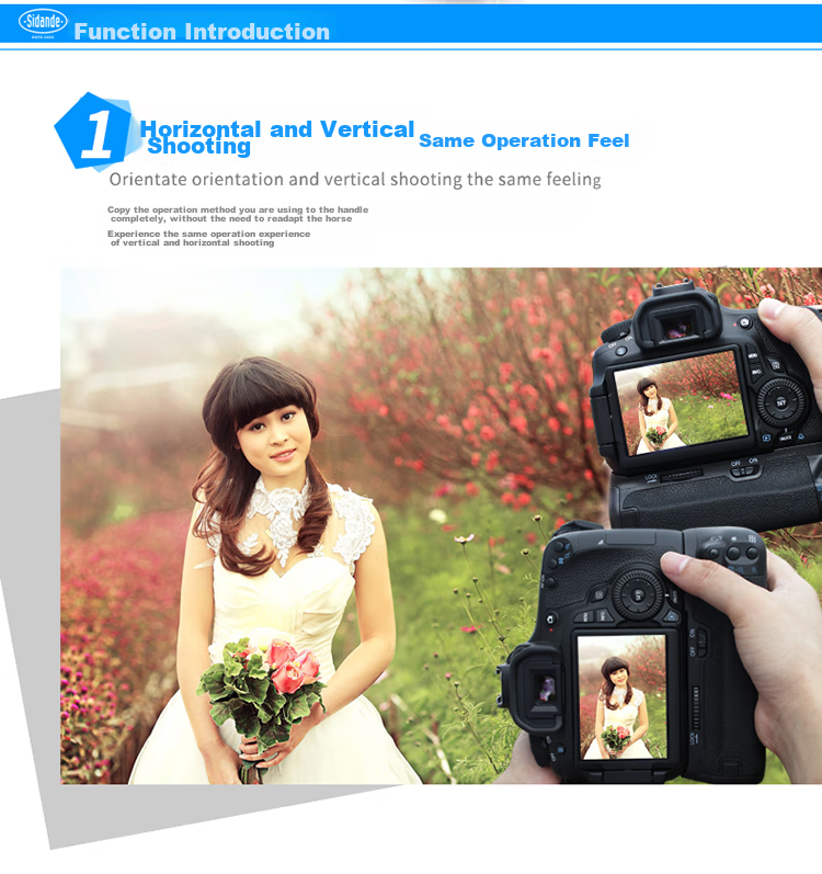 Sidande 5D Mark IV Canon 5D4 Camera Vertical Shooting Grip Battery Compartment DSLR Grip 12
