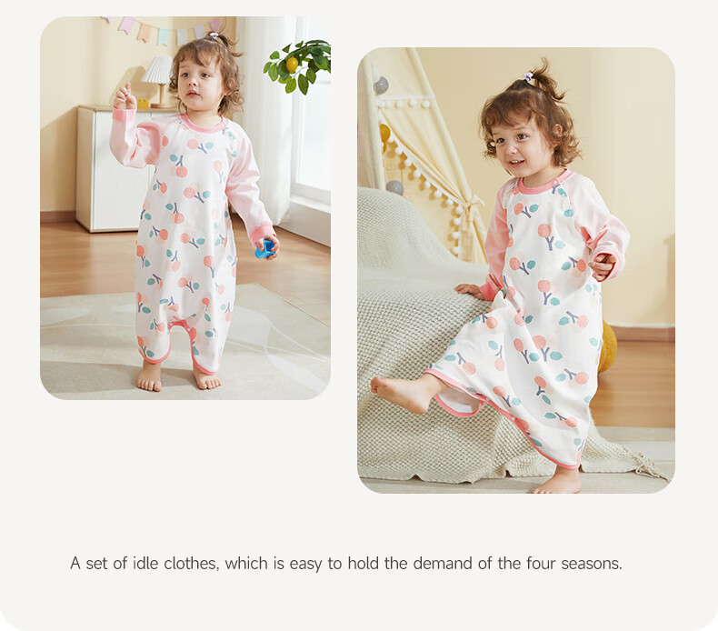 Beitaisi Baby Clothes, Spring And Autumn Cotton Pajamas, All-Season Infant Nightgown, Anti-Kick Blanket, Belly Protection, Cold Prevention Sleepwear 38