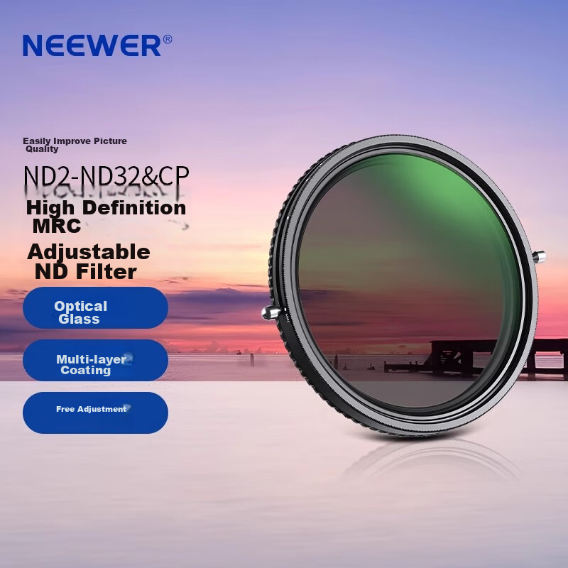 NEEWER Набор из 2 фильтров: регулируемый ND2-ND32 и CPL поляризационный, 49 мм