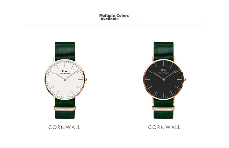DanielWellington DW Men's Watch, Solid Color Woven Texture, Simple And Fashionable, European-Style Quartz Wristwatch, Birthday Gift for Boyfriend, DW150 6