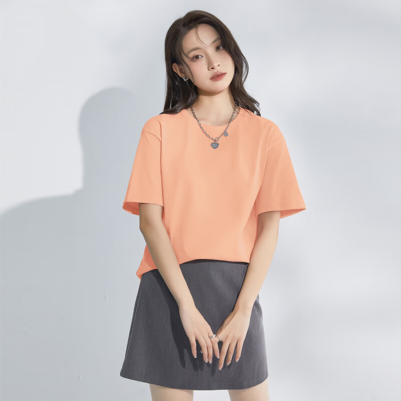 Baleno 100% Pure Cotton Loose Short-Sleeve T-Shirt for Women, 2026 Summer Casual Fashion Versatile College Style Outfit Top 9