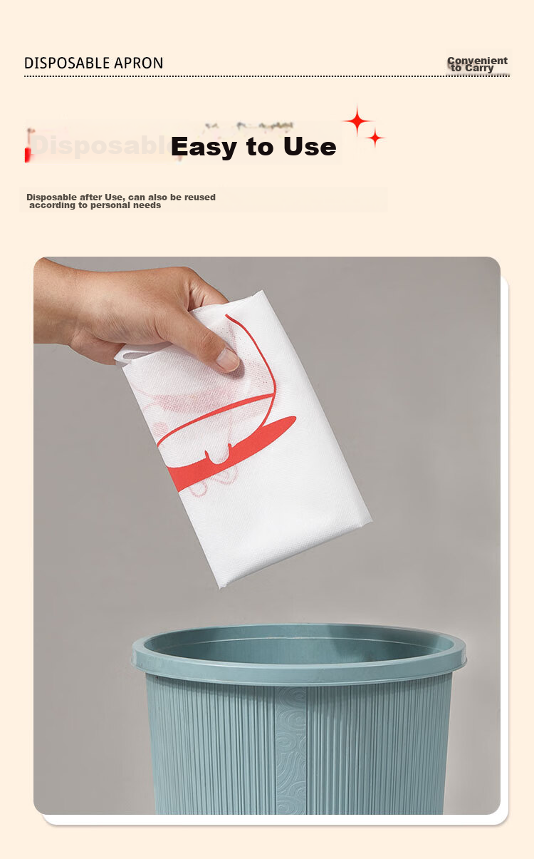 LANZIRAN Disposable Non-Woven Apron for Children And Adults, Hot Pot Oil-Proof Waterproof Bib, Pack of 30 13