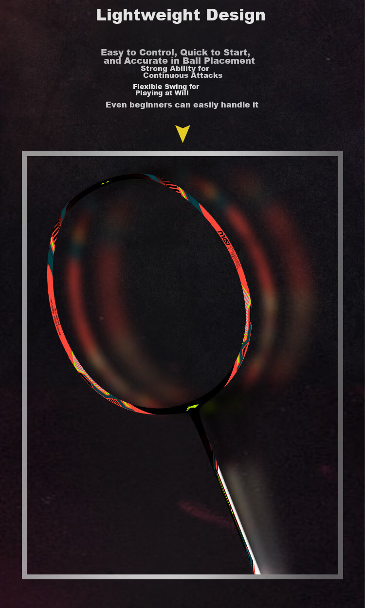 Li-Ning Badminton Racket, Zhanji Xiaoma Da, Full Carbon Fiber, Fluorescent Fruit Pink, 4U Unstrung Racket, AYPU075-4 5