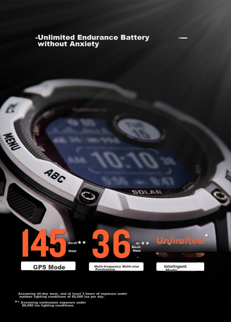 GARMIN Instinct 3 AMOLED Dark Abyss Black (50mm) Heart Rate Outdoor Running Cycling Sports Watch 8