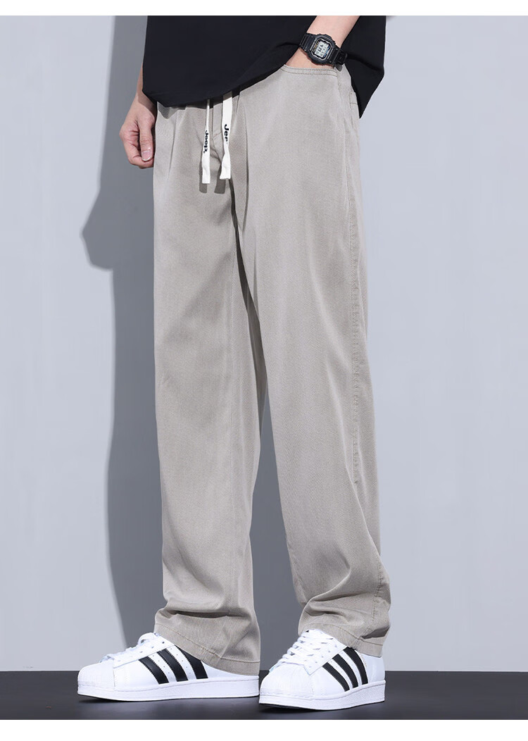 JEEP [Tencel Thin] High-End Casual Pants for Men, Loose Straight-Leg Ice Silk Wide-Leg Trousers for Summer 2026 1