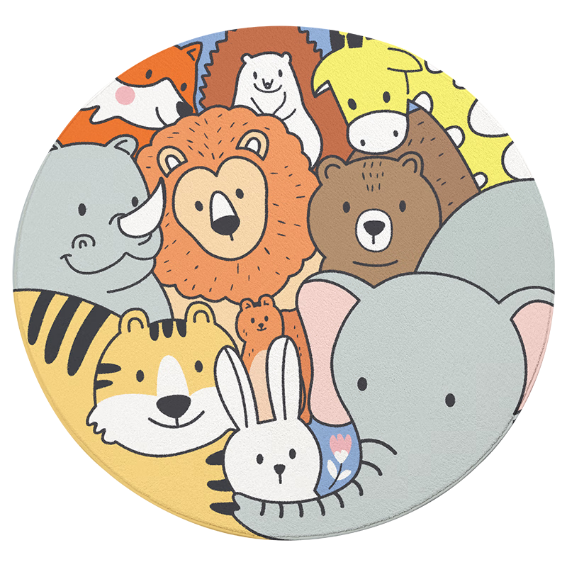 Dajiang Carpet, Bedroom Bedside Rug, Children's Room Cartoon Fun Round Bedrug, 100x100cm