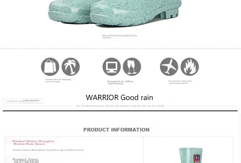 Warrior Ladies Fashion Adult Rain Boots Waterproof Rubber Overshoes Water Boots HL86S, Gray High, Size 40 2