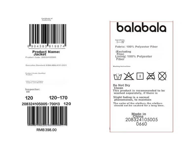 BALABALA Children's Outerwear, Girls' Jacket, Autumn 2024 Collection, for Older Children, Waterproof And Windproof, Color-Block Design, Trendy Top, 208324105005 13