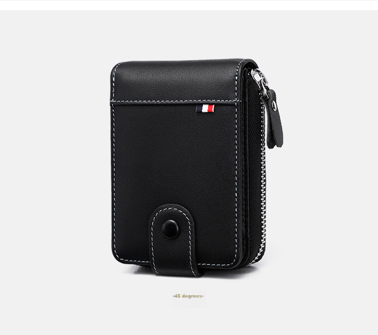GOLF Top-Grain Leather Men's Card Holder, Multifunctional Driver's License/ID Card Holder, Large Capacity Document Case, Gift for Men, Business Card Holder, Coin Purse, 5V328451J Black 21