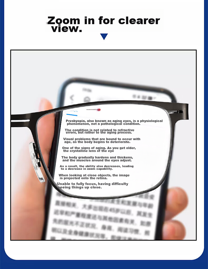 LESCA LUNETIER Reading Glasses for Men, High Definition Ultra-Light Blue Light Blocking Anti-Fatigue Presbyopic Glasses for Women And Elderly, Bifocal Reading Glasses for Me 5