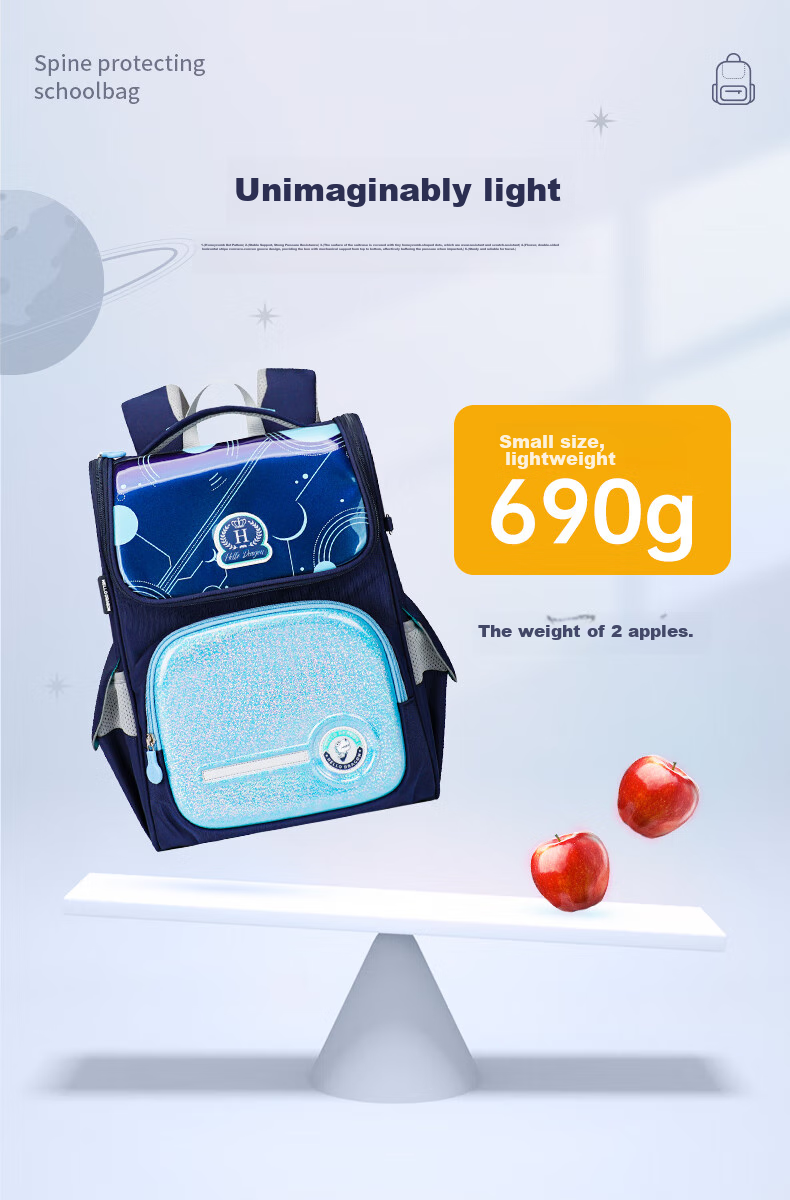 Herder Spine Protection Backpack for Primary School Students, British Style Backpack for Grades One to Six, Anti-Gravity Elastic Load-Reducing Backpack for Boys And Girls 5