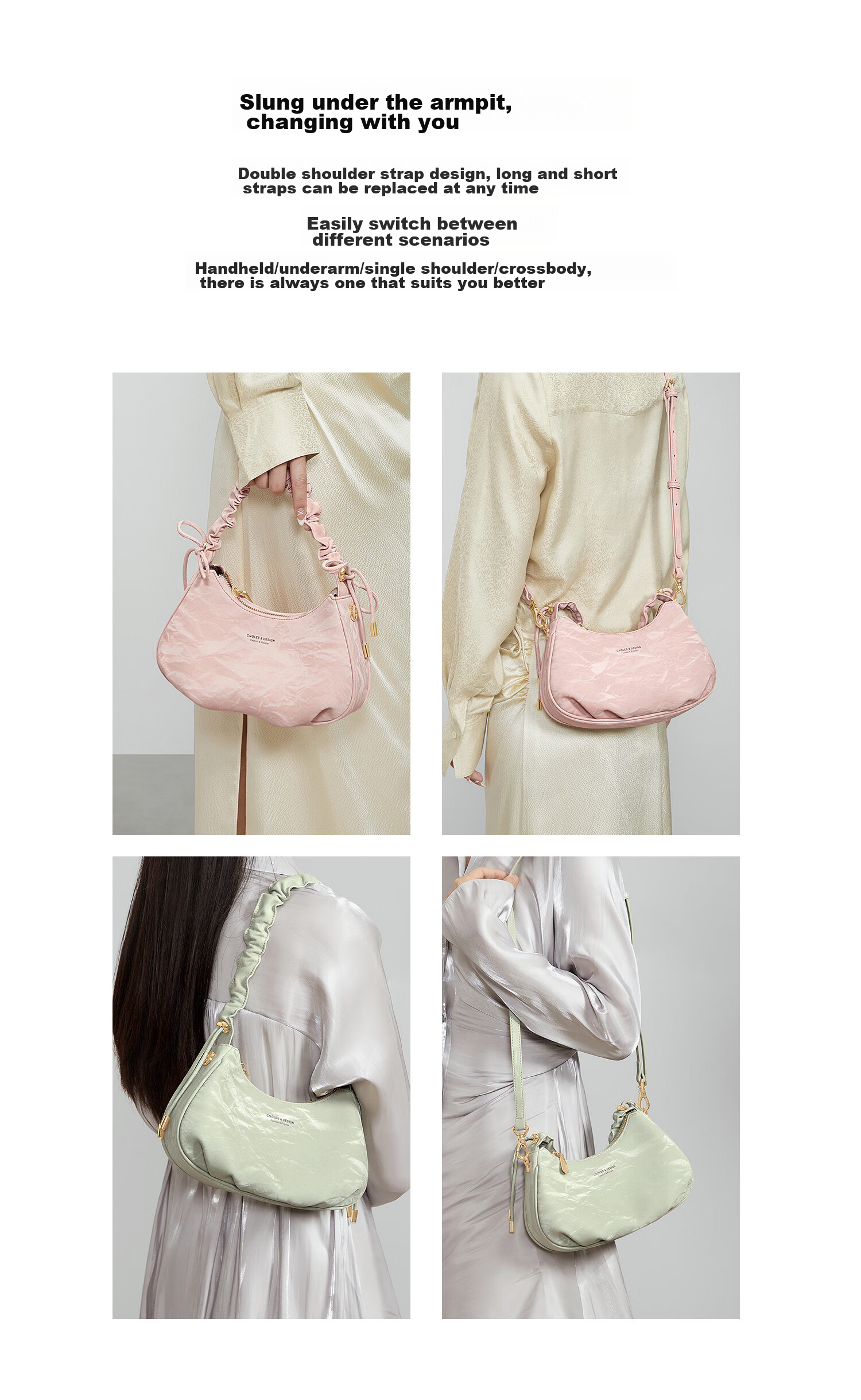 Cnoles Cloud-Feel Leather Handbag, High-End Crossbody Underarm Bag for Women, Latest 2026 Model, Brand Small Bag, Birthday Gift 6
