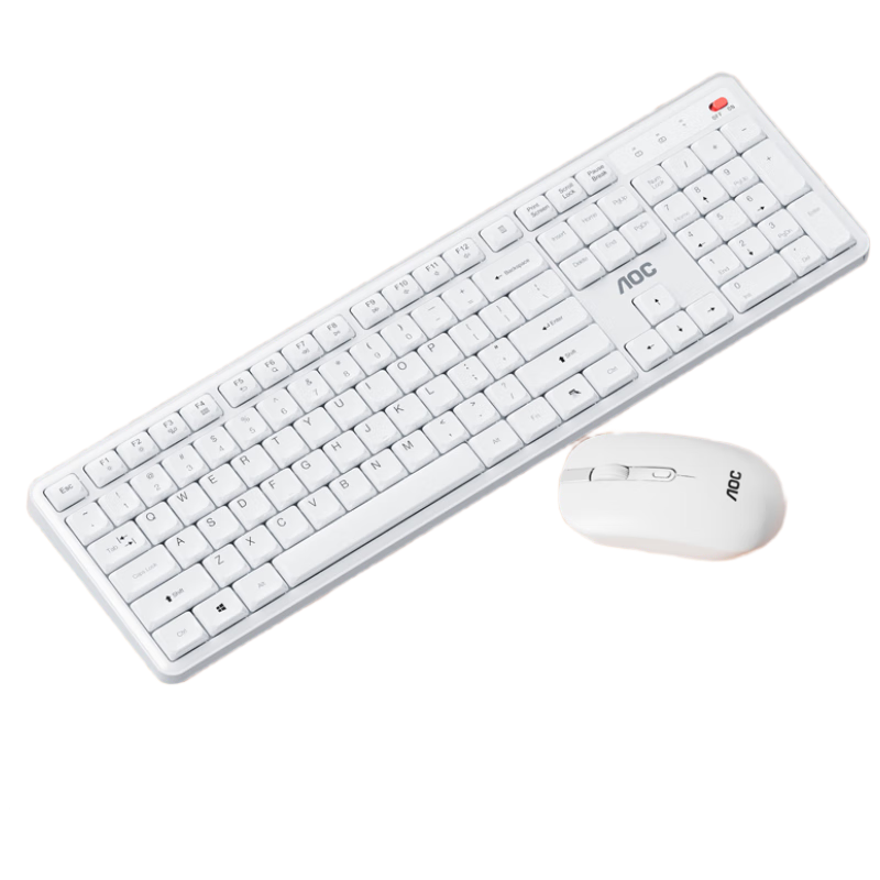 AOC KM460 Wireless Bluetooth Keyboard And Mouse Combo Set, Low Profile Keys, Splash-Resistant Design, Office And Home Use, Compatible with Laptops And Desktop Computers, White