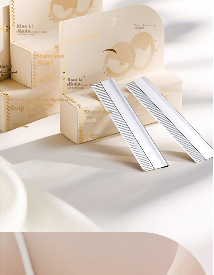 Goood New Stainless Steel Eyebrow Razor Blades for Beauty Salons (30 Pieces + Blade Holder), for Women's Eyebrow Shaving And Men's Eyebrow Trimming 3