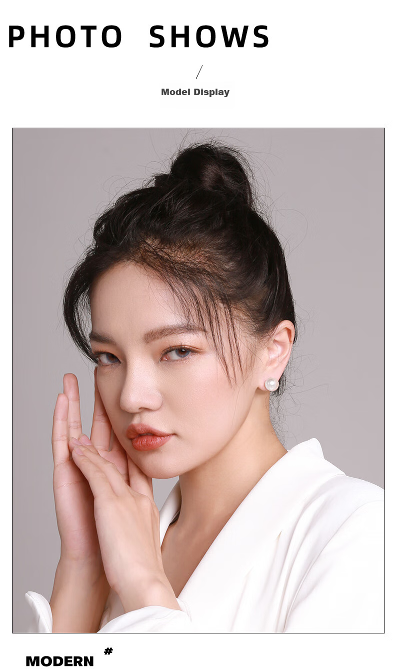 Qlady Pearl-Like Silver Stud Earrings for Women, Elegant And High-End Feel, New 2024 Silver Needle Ear Jewelry, Birthday Gift 3