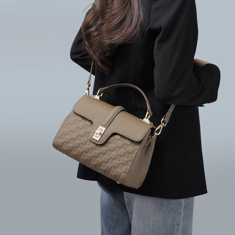 Aiqinghai Top-Grain Leather Handbag, Women's Shoulder Crossbody Bag, Large Capacity Tote Bag, Practical Birthday And Mother's Day Gift for Mom