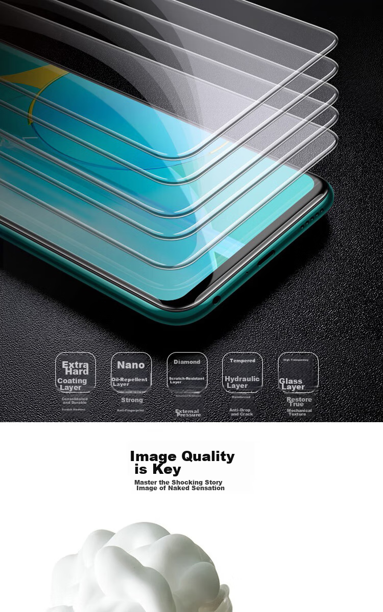 ESCASE Honor Play3/4T Tempered Glass Screen Protector, Huawei Enjoy10 Tempered Glass Film, Full HD High Protection Screen Protector, High Definitio 5