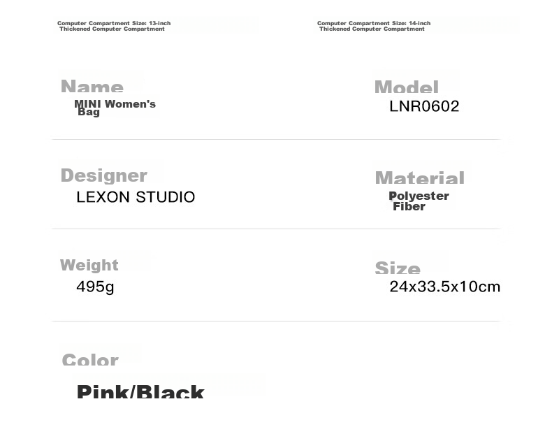 LEXON Women's Backpack, 12/13 Inch Laptop Bag, Casual Lightweight Fashionable School Bag, Travel Toiletry Bag, Black 3