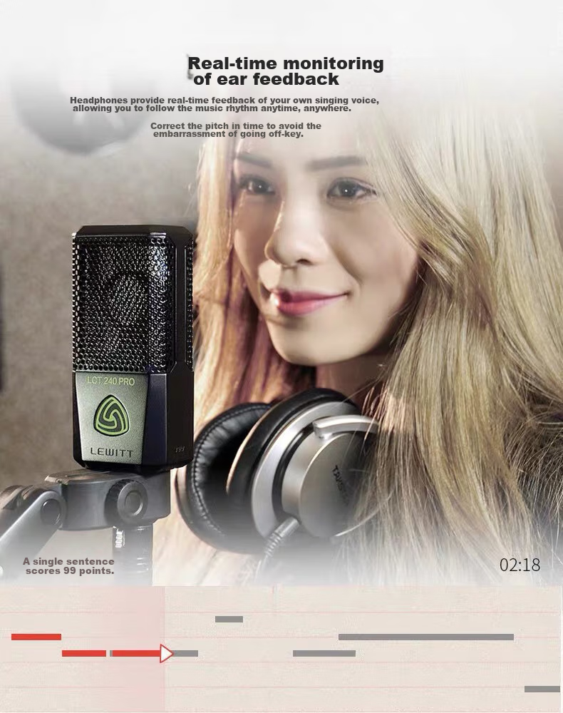 LEWITT LCT 240PRO Professional 48V Condenser Microphone Sound Card Kit for Mobile Phones, Computers, Live Streaming, Karaoke, Host Recording, Complete Set of Microphone Equipment 8