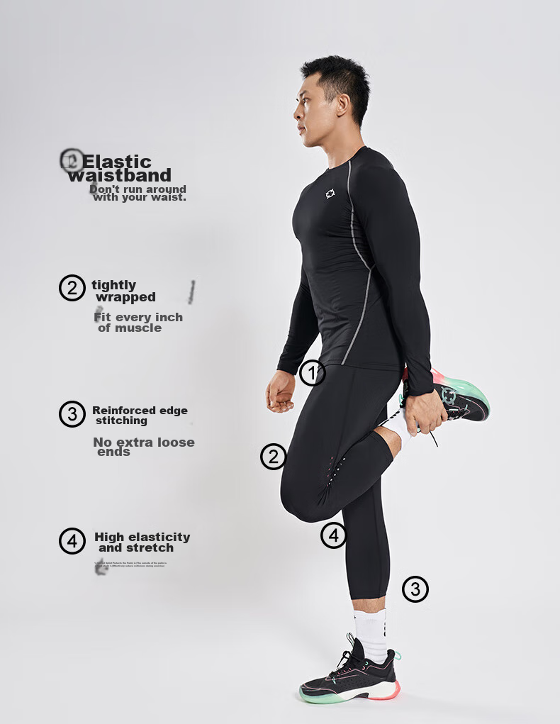 RIGORER Men's Compression Shorts for Sports Training, Seven-Point Compression Pants, Sweat-Wicking Breathable Quick-Dry Elastic Running Basketball Fitness Shorts for Me 4
