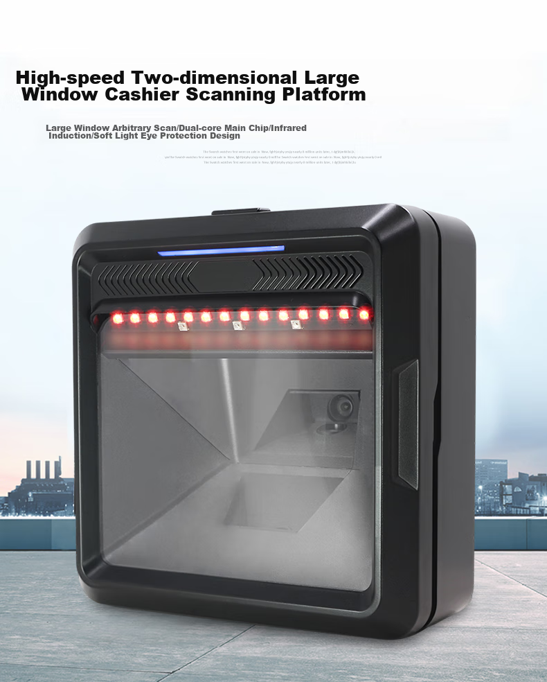 Youku Million-Pixel High-Speed Barcode Scanner 1D/2D Platform Scanner for Supermarkets, Restaurants, Barcode Storage And Logistics Screen Payment Collection Box Drug Traceability Code 2