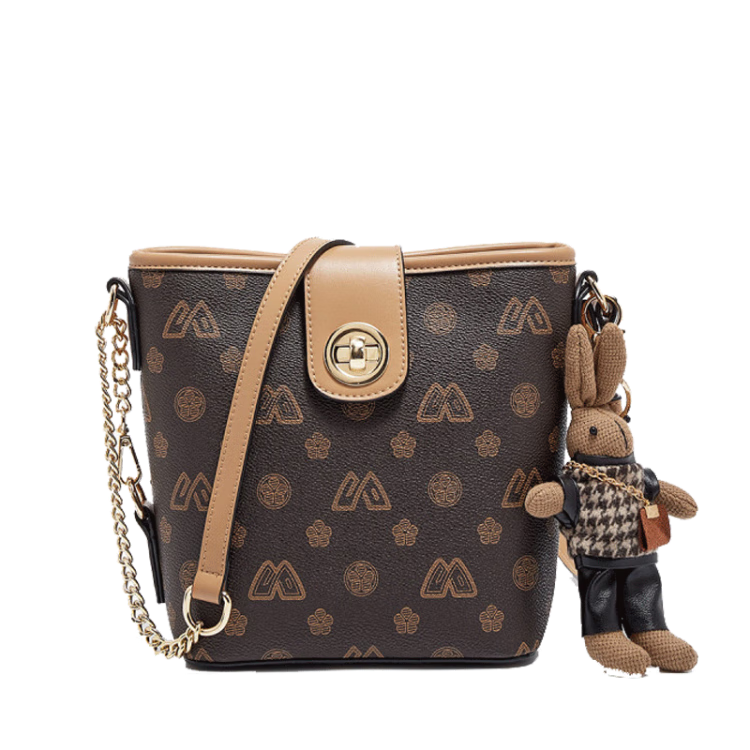 FOXER Women's Handbag, Large Capacity Bucket Bag, Phone Shoulder Crossbody Bag, Light Luxury Valentine's Day Gift